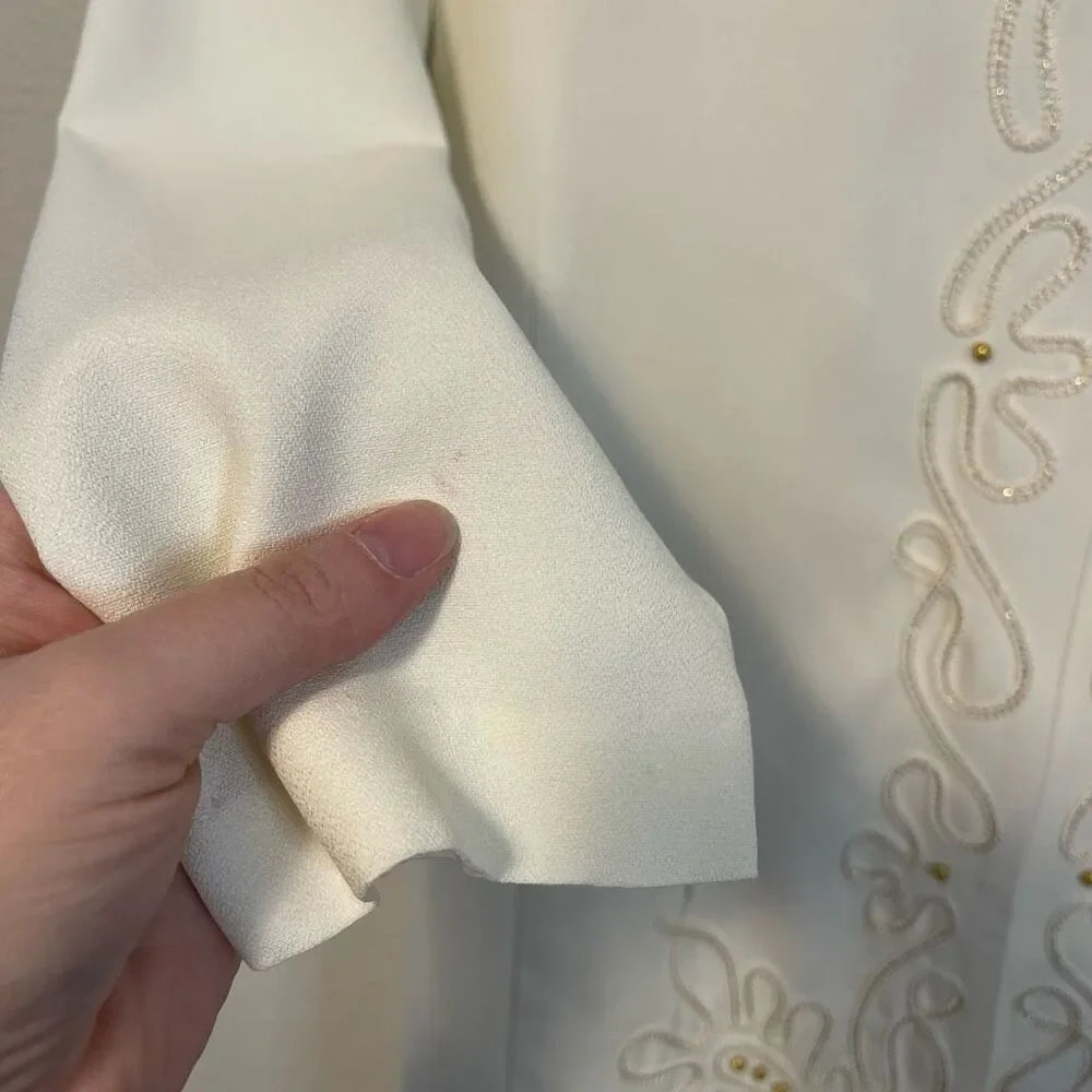 Vintage‎ 80s R&M Richard’s Ivory Jacket Blazer Wedding Dress Size 14